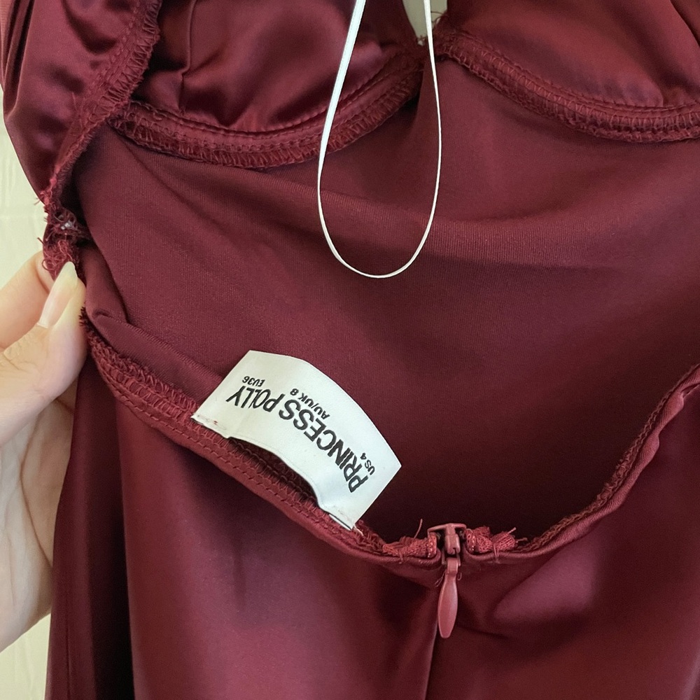 Princess Polly Burgundy Maxi Dress size 4 - Picture 9 of 9